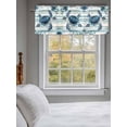 thumbnail image 3 of Teal Blue Turtle Coastal Curtain Valances for Windows, Vintage Stripe Beach Botanical Kitchen Valance Window Treatment, Light Filtering Block Curtains for Bathroom/Bedroom/Living Room 42'' x 12'', 3 of 9