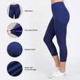 thumbnail image 5 of Hitime Capri Workout Leggings for Women Super Soft Stretchy High Waisted Capri Length Royal Blue Sizes L-XL Yoga Workout Running, 5 of 8