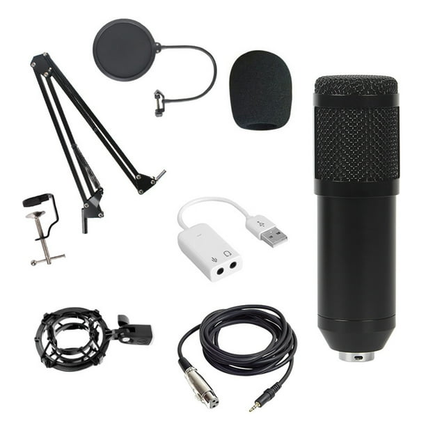 Pisexur Electronics para hombres BM800 Micrófono de condensador con tarjeta de sonido USB, soporte a prueba de explosiones, grabación, juegos en vivo, karaoke, transmisión, equipo especial, micrófono