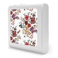 thumbnail image 6 of Plug in Dimmable LED Night Light with Dusk to Dawn Auto Sensor, Adjustable Brightness, Warm Light, Auto On/Off Nightlight for Bathroom, Hallway, Nursery, Bedrooms - Red Flower Toss, 6 of 7