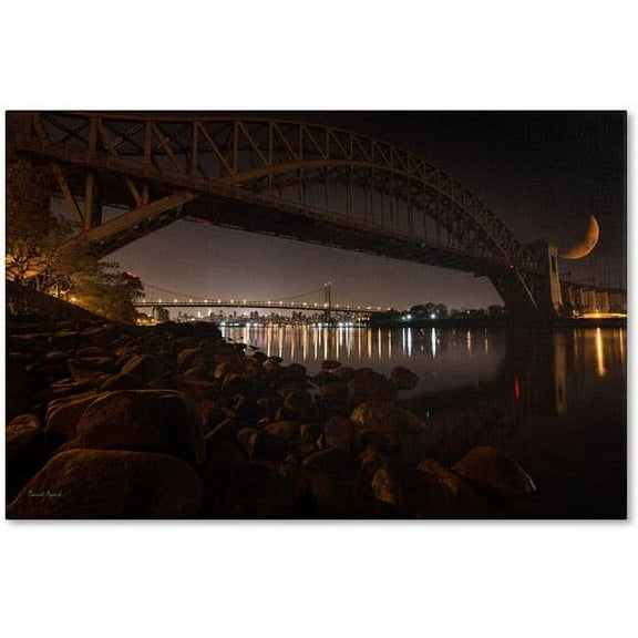 Trademark Fine Art "Hells Gate and RFK Bridge - NYC" Canvas Art by David Ayash