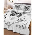 thumbnail image 3 of Quilts King Size, Black Butterfly Soft Comforter Bedding Set for Bed, Vintage Boho Spring Floral Botancial Lightweight Quilted Bedspread with Pillow Cover(2 Pieces) for All Season, 96x106 Inch, 3 of 6