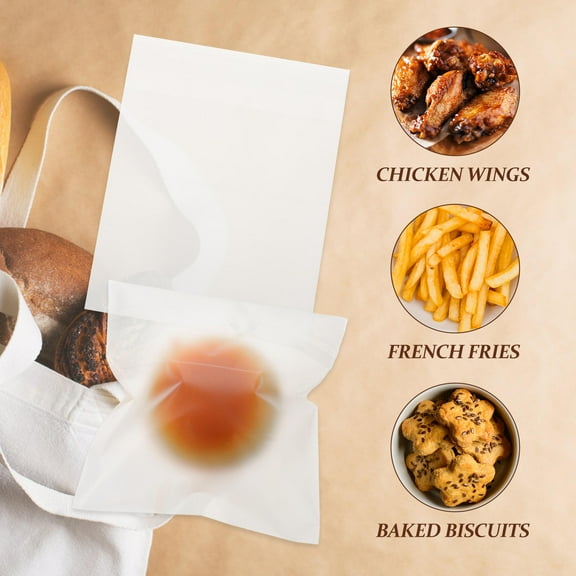 WHAMVOX Transparent Resealable Cookie Bags for Storage Made of Sturdy Paper Perfect for Snacks and Candies 100Pcs