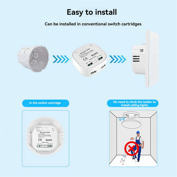 Self Powered Wireless Light Switch and Receiver Kit Remote Control Wall Switch Lighting Fixtures