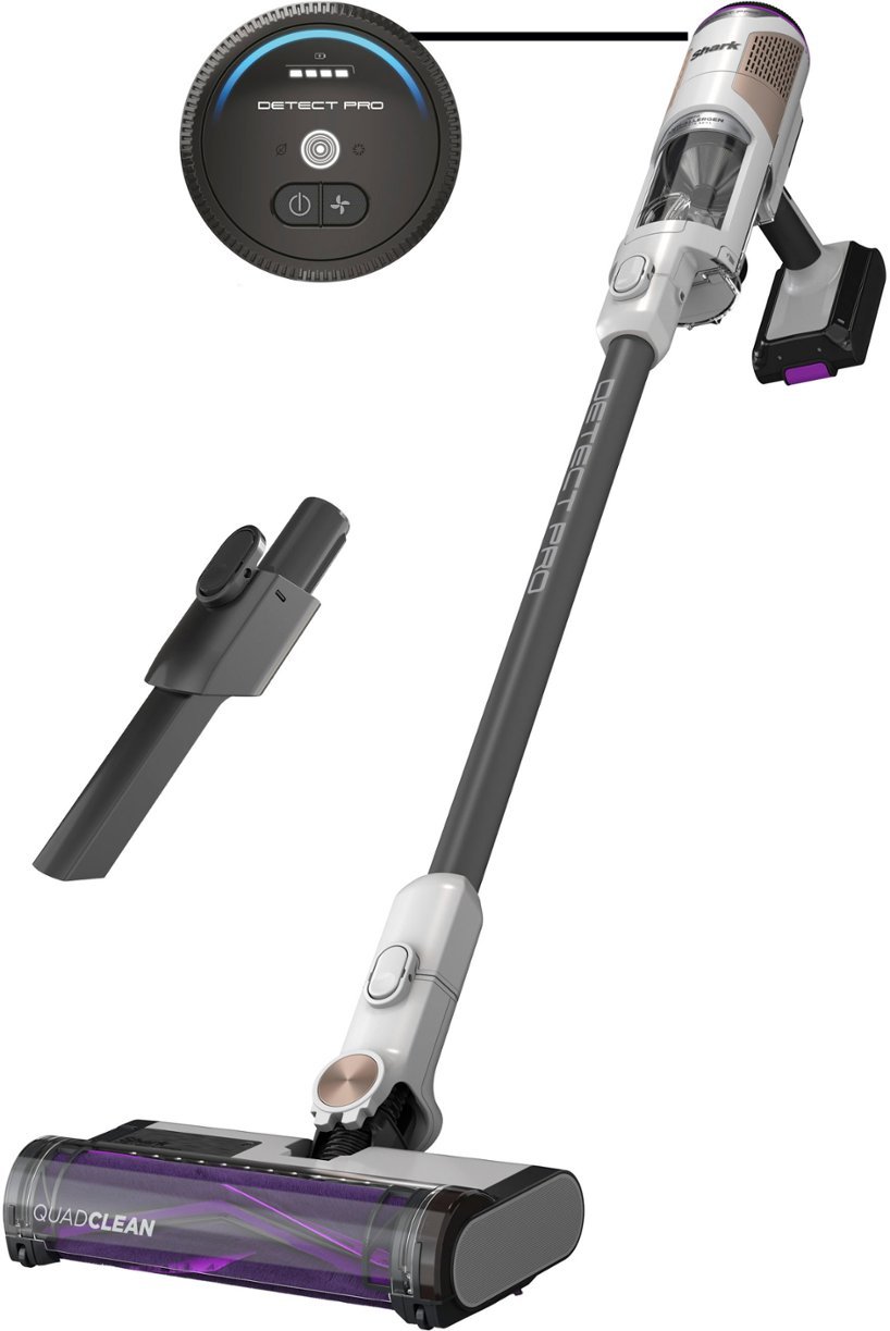 Shark Detect Pro Cordless HEPA QuadClean Multi-Surface Stick Vacuum, 1 Each, Grey/Brass