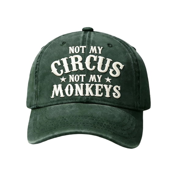 Orangide Funny Embroidered Hat It's Not My Circus It's Not My Monkey Adjustable Baseball Cap Novelty Sayings Dad Hat for Men Women Unisex