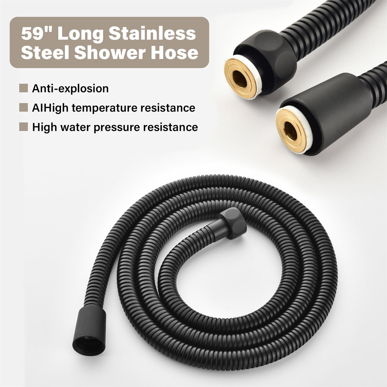 ANGELES HOME Free Standing Bathtub Faucet, Single Handle Floor Mounted Tub Filler Faucet with Handshower, Matte Black
