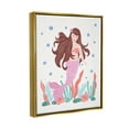 thumbnail image 3 of Stupell Industries Underwater Scene Mermaid Bubbles Graphic Art Metallic Gold Floating Framed Canvas Print Wall Art, Design by Aralma, 3 of 6