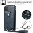 thumbnail image 5 of PU Leather Wallet Case for iPhone 11 Necklace Lanyard Case Cover with Card Holder Adjustable Detachable Anti-Lost Neck Strap for Apple iPhone 11 6.1",Blue, 5 of 17