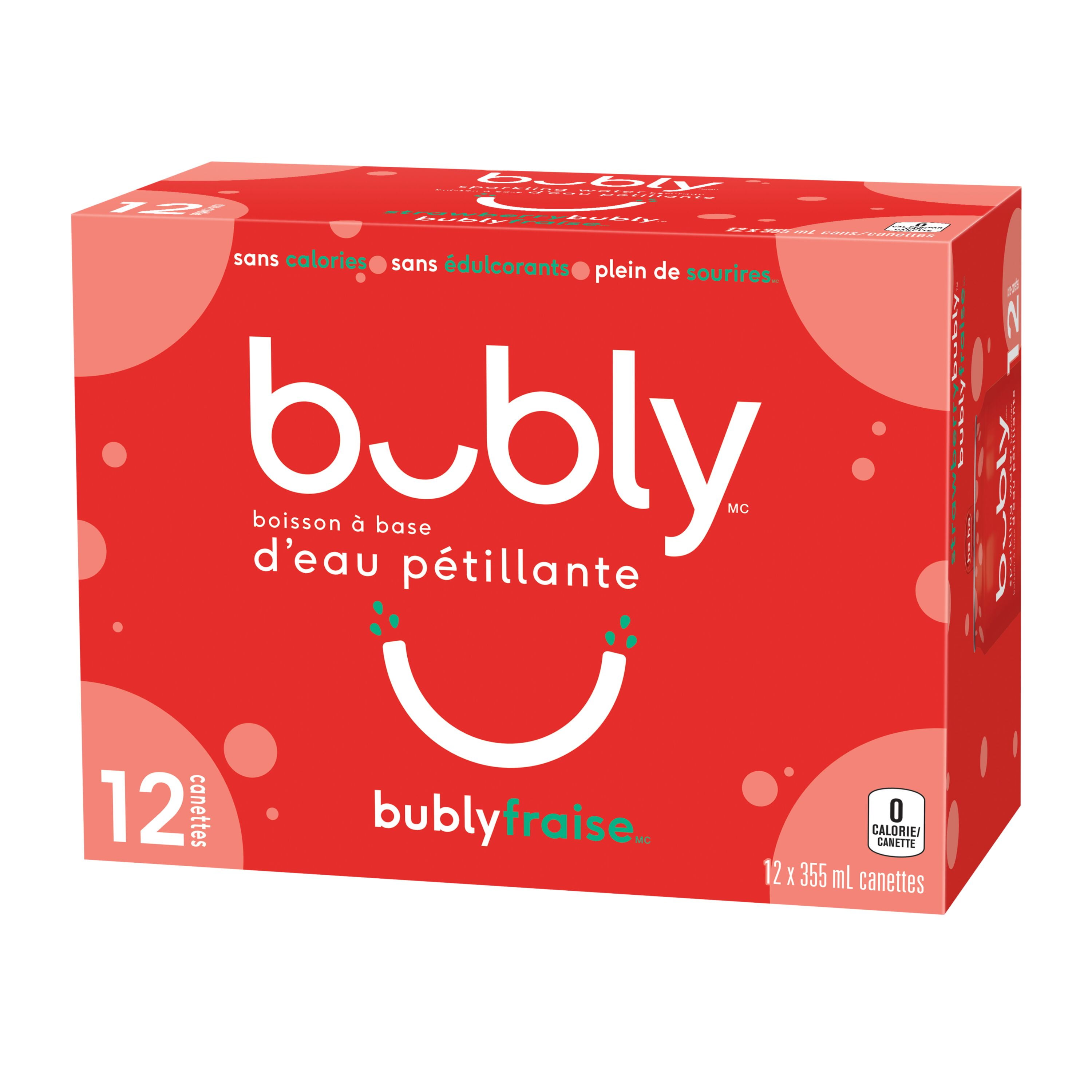 Bubly Strawberry Sparkling Water 12 x355 mL, Cans