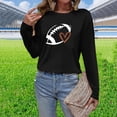 thumbnail image 2 of Charella Long Sleeve Shirts for Women Rugby Graphic Tee Loose Fit Crew Neck Ptinted Tops Soft Clothes (XL, Black 2), 2 of 6