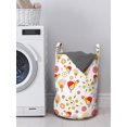 thumbnail image 3 of Cartoon Laundry Bag, Doodle Colorful Pattern of Abstract Flowers and Birds, Hamper Basket with Handles Drawstring Closure for Laundromats, 13" x 19", Multicolor, by Ambesonne, 3 of 4