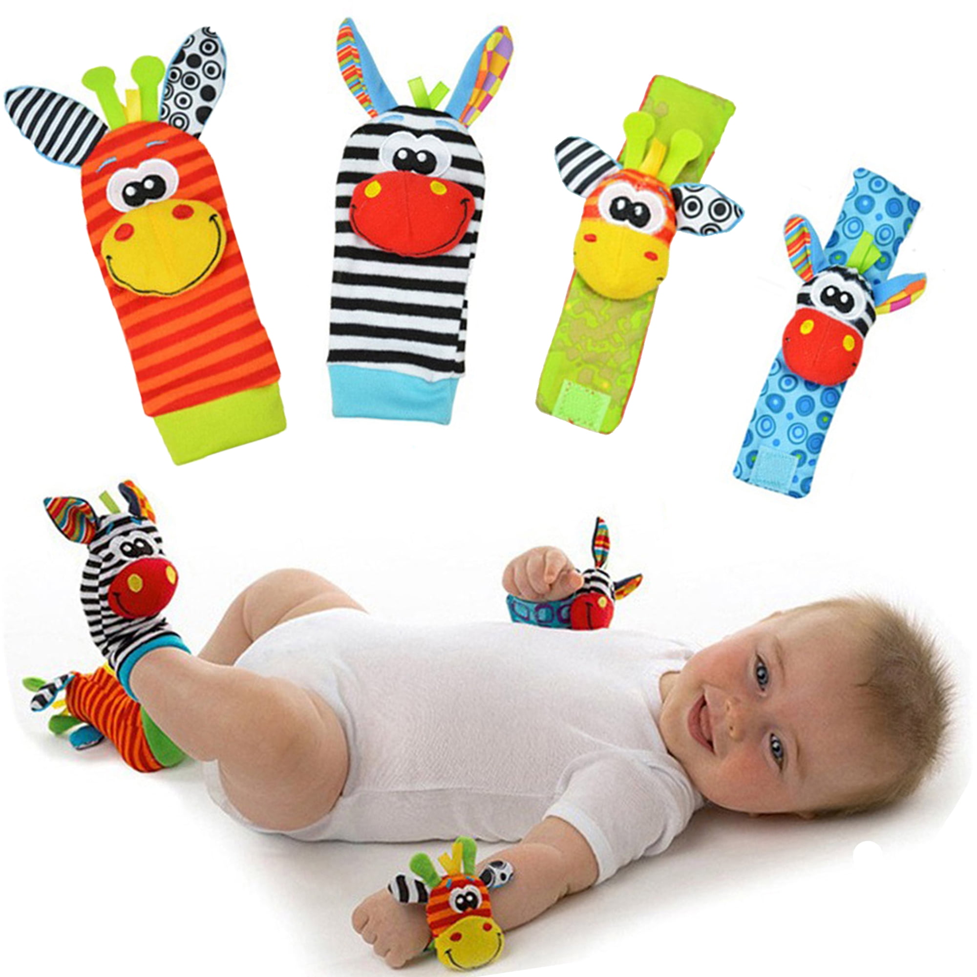 Soft Baby Sensory Wrist Strap Rattle Toy Hand Ankle Bell Child Kid Toys Bracelet 