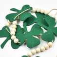 thumbnail image 6 of MRLESS 1 String Beaded Garland with Wooden Beads and Felt Shamrocks for St Patricks Day Wall and Holiday Decor, Green Irish Festive Garland, 6 of 8