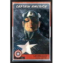 Marvel Comics - Captain America Card Wall Poster, 22.375" x 34", Framed