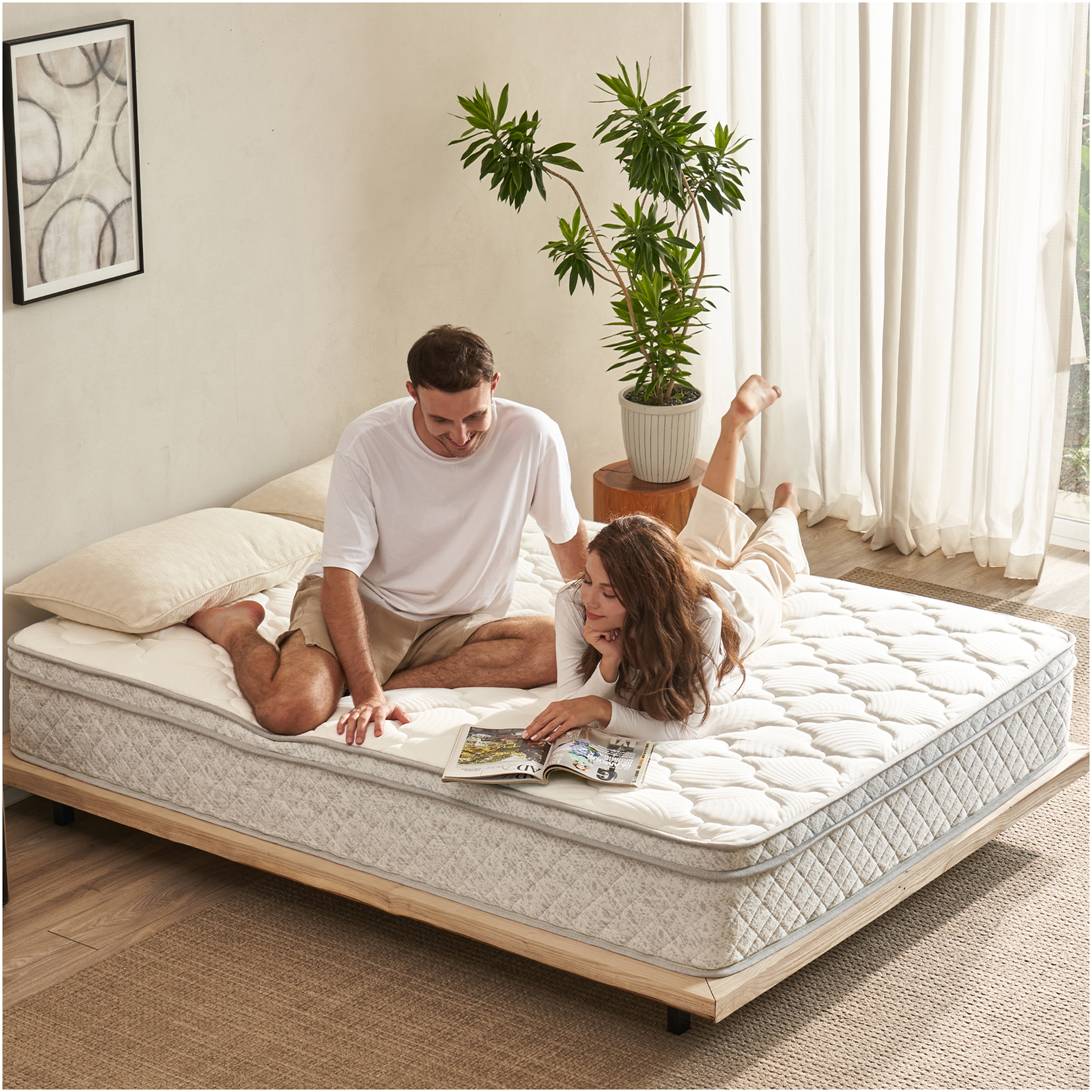 JERFIT 12 Inch Twin Hybrid Mattress in a Box, Medium Firm Feel with Gel Memory Foam Pocket Coils for Cooling Support, Motion Isolation, Edge Support, CertiPUR-US OEKO-TEX Certified, Grey