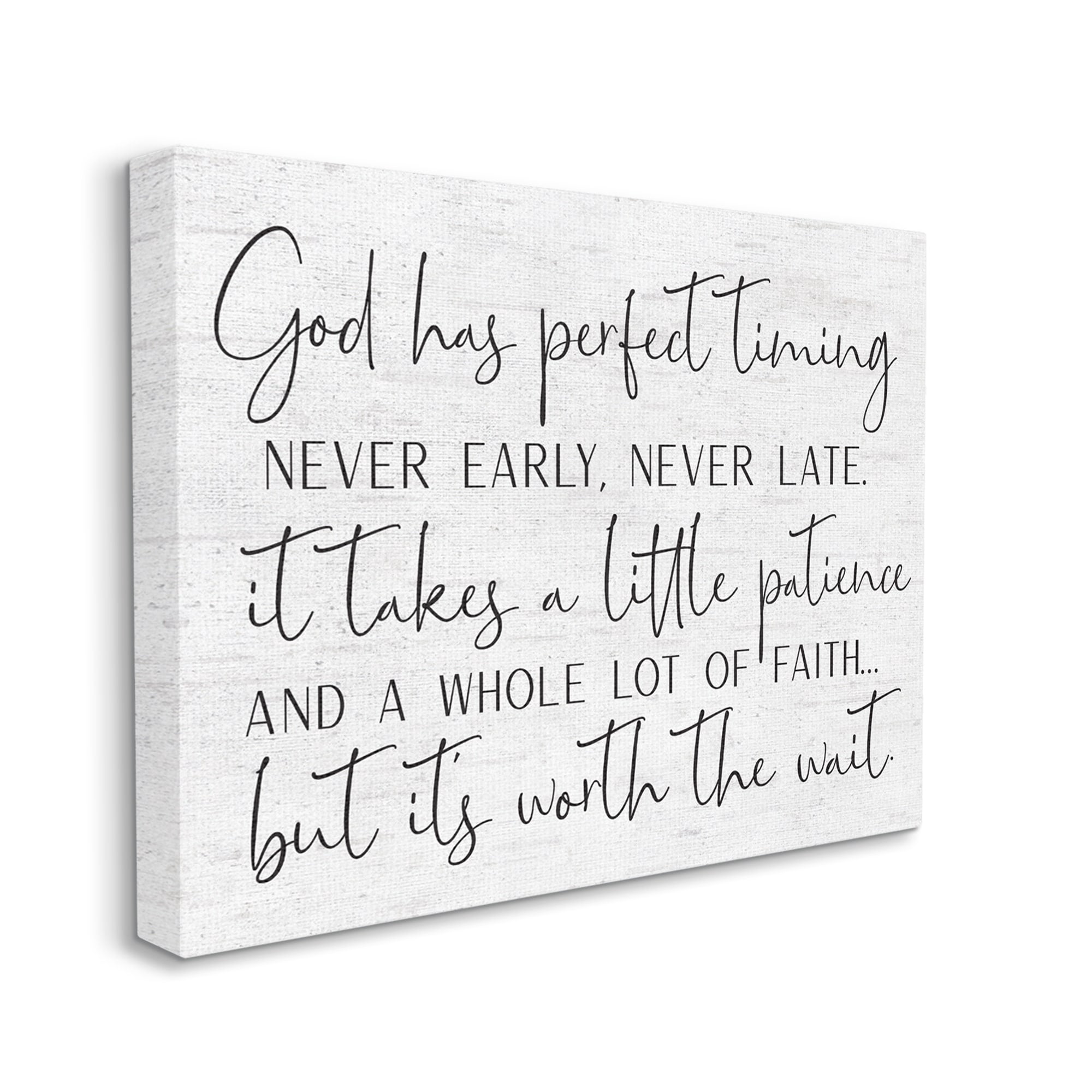 Stupell Industries Inspirational Patience Quote Religious Script Birch Pattern Graphic Art Gallery Wrapped Canvas Print Wall Art, Design by Lettered and Lined