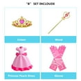 thumbnail image 4 of Super Brothers Peach Costume for Girls, Halloween Princess Party Outfit, with Accessories, 4 of 6