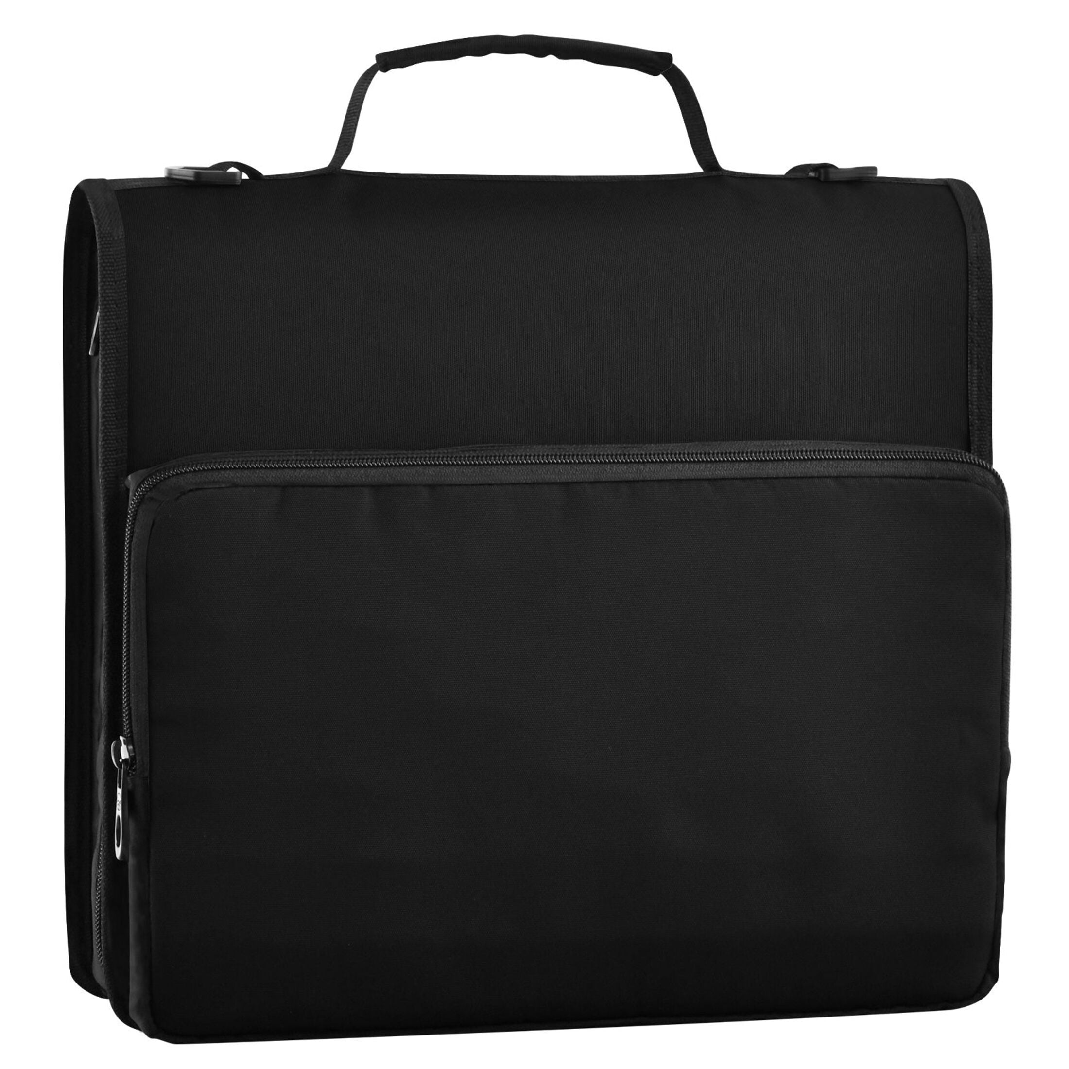 ALAZA Zipper Binder Black 1.5 inch 3 Ring 500 Sheet Capacity File Folder School Organizer