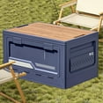 thumbnail image 4 of Outdoor Camping Storage Box with Side Door - Foldable Plastic Storage Box for Vehicle Trunk and Outdoor Use - Compact, Durable Organizer with Wooden Top, 4 of 6