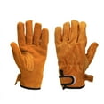 thumbnail image 1 of Guantes de trabajo marrones para hombre con cierre de muñeca, guantes de trabajo de seguridad para bricolaje, trabajos de jardinería, construcción, motocicleta, 1 of 5