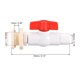 thumbnail image 2 of Kit de conector de válvula de bola G1/2 con adaptador de ajuste de fondo blanco y rojo para tanque de agua, 2 of 5