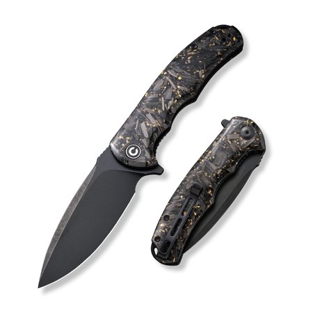 CIVIVI pocket knife for Men Women Folding Knife with clip Praxis 3.75 9Cr18MoV Blade Carbon Fiber And Golden Shred In Clear Resin Handle C803J