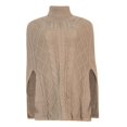 thumbnail image 5 of Wutalume Women's Lazy Style Loose Long Sleeve High Neck Solid Color Knitted Shawl Sweater, Warm Winter Pullover with Cozy Draped Design for Casual and Chic Looks,Beige L, 5 of 7