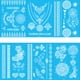 thumbnail image 2 of Juego de 6 pegatinas desechables para tatuajes, tatuajes falsos impermeables para adultos (148x210 mm), 2 of 9