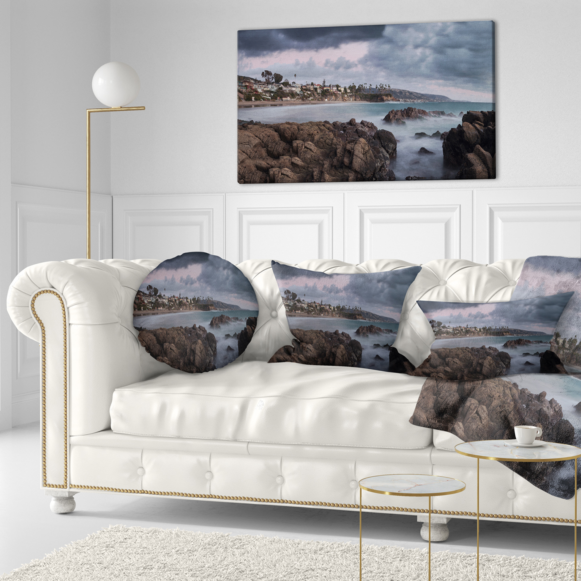 Designart 12" x 20" Multi-color Polyester Throw Pillow
