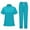Sky Blue, variant on MLQIDK Green Scrubs Sets for Women Plus Size Medical Scrubs Petite V-Neck Scrub Pants and Tops Scrub Joggers Nursing Uniforms with Pockets Green M