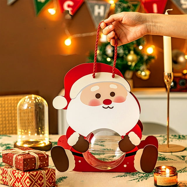 Adornos navideños, adornos para árbol de Navidad, 5 cajas para tartas navideñas, bolas de Navidad, cajas transparentes para aperitivos, cajas para frutas, cajas para tartas navideñas.