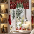 thumbnail image 3 of Christmas Trees Valances for Windows, 42 x 18in, Xmas Trees Balls Berry Winter Snowflakes Red Black Plaid Rod Pocket Kitchen Valance Curtain Light Filtering Window Treatments for Living Room Bedroom, 3 of 7