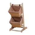 thumbnail image 3 of Cesta de almacenamiento de madera Rack de piso Stand de servicio rústico pesado estante de almacenamiento de almacenamiento para la sala de lavandería Estilo B, 3 of 9