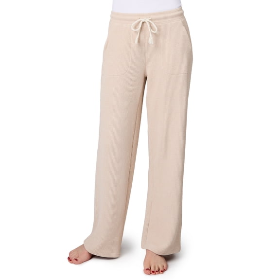 Free Country Women's Ripple Knit Long Wide Leg Pant Birch M