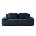 thumbnail image 2 of 82" Modern Modular Sectional Sofa for Living Room, Corduroy Fabric, 2-Seater Couch with Deep Seat, Pearl-like Piping, Tufted Design, No Assembly, Anti-slip Design (Blue), 2 of 11