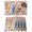 Pink Blue Brown, variant on Birds Floral Placemats Set of 12, Farmhouse Pink Flower Leaf Wood Grain Brown Placemats for Dining Table, Place Mats for Kitchen Tabletop, Waterproof Wipeable Dining Table Mats Set