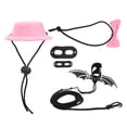 thumbnail image 2 of Reptile Harness and Leash Adjustable Lizard Traction Rope Hat Bowtie Set for Small Pet Animals(Pink Hat Set Leash L), 2 of 9