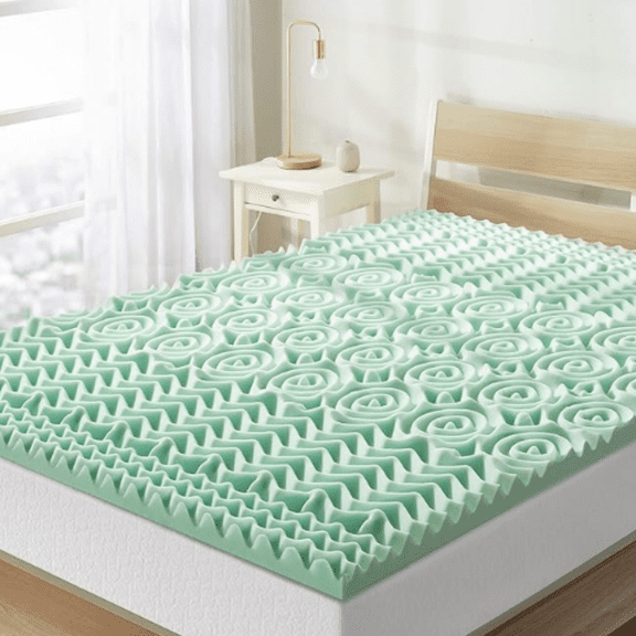 1.5 Inch 5-Zone Memory Foam Mattress Topper, Calming Aloe Infusion, Dorm Essentials, Twin XL