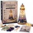 thumbnail image 2 of Beginner-Friendly DIY Lighted Sea Glass-Style Lighthouse Kit Collection Coastal Ocean Craft Kit for Handmade Home Decor Tabletop Display and Creative Gifts (coastal halloween), 2 of 6