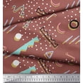 thumbnail image 3 of Soimoi Brown Cotton Duck Fabric Abstract & Dots Print Fabric by the Yard 42 Inch Wide, 3 of 3