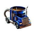 thumbnail image 2 of Semi Trailer Truck Coffee Mug - Stainless Steel Handmade Creative Car Shaped Cup with Lid, 16oz Travel Tumbler for Truck Drivers, Valentines Day Gift, Birthday| For Coffee Lovers on the Road, 2 of 5