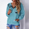thumbnail image 2 of Sudadera para mujer Otoño Sudaderas Moda Otoño Invierno Manga larga Estampado sólido Tops con capucha Odeerbi  ODB-5, 2 of 6