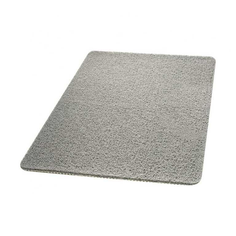 Shower Mat Bathtub Mat Non Slip, 16x32 Inch, Upgraded No Suction Cup Soft  Textured PVC Loofah Tub Mat with Drain for Wet Area, Quick Drying (Grey)