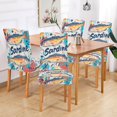 thumbnail image 2 of Yayeee 4 Pack Dining Chair Covers Stretch Parson Chairs Slipcovers Seat Protector, Yellow Sardines Pattern, 2 of 6