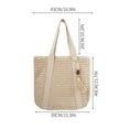 thumbnail image 3 of NexTorq Large Straw Beach Tote Bags for Women Woven Boho Handmade Shoulder Handbags for Summer Vacation Travel with Tassels, Khaki, 3 of 7