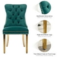 thumbnail image 6 of ODUSE-DAILY Green Velvet Dining Chairs Set of 6, Kitchen & Dining Room Chairs, Nailheads Tufted, Sillas De Comedor, Fabric Upholstered, Golden Metal Legs (Green, 6 Pcs), 6 of 12