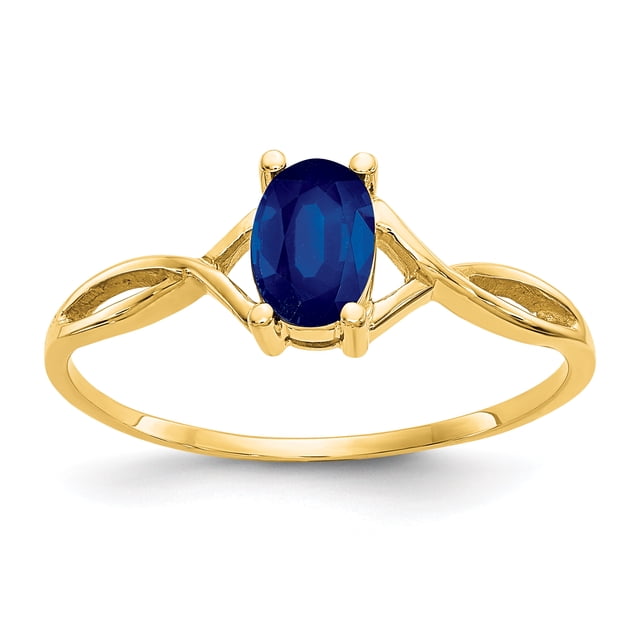14k Yellow Gold Sapphire Birthstone Ring September