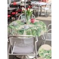 thumbnail image 5 of Outdoor Tablecloth with Umbrella Hole for Patio/Picnic/Party/Camping, Tropical Plants Waterproof Table Cloth Round Cover Washable, Summer Watercolor Green Palm Leaf on Linen (Dia 60"), 5 of 8