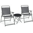 thumbnail image 2 of Costway 3PCS Outdoor Bistro Set Folding Table and Chairs Garden Deck Black, 2 of 10